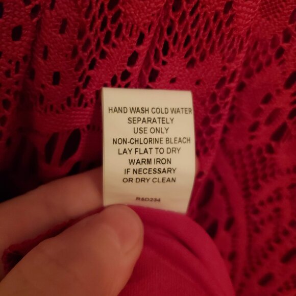 NWT Rabbit Rabbit Rabbit Raspberry Lace 3/4 Sleeve Dress Size 22W Lined - Picture 7 of 7